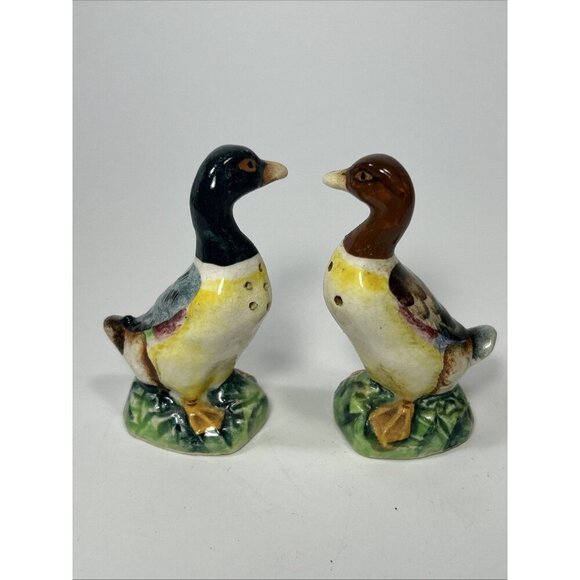Vintage Duck Mallard Bird Salt and Pepper Shakers Ceramic Made in Japan - Picture 3 of 6